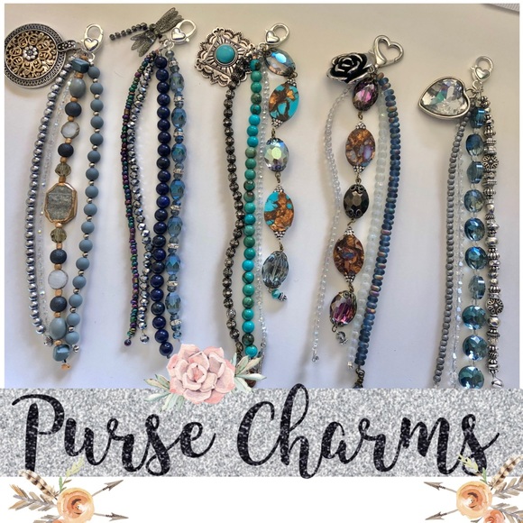 🦄 Beaded Bling Purse Bag Geode Charm Keychain - Picture 9 of 14